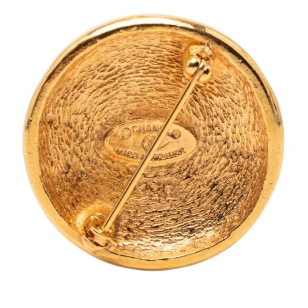 CHANEL Authentic Vintage Gold Logo Brooch - Picture 2 of 3
